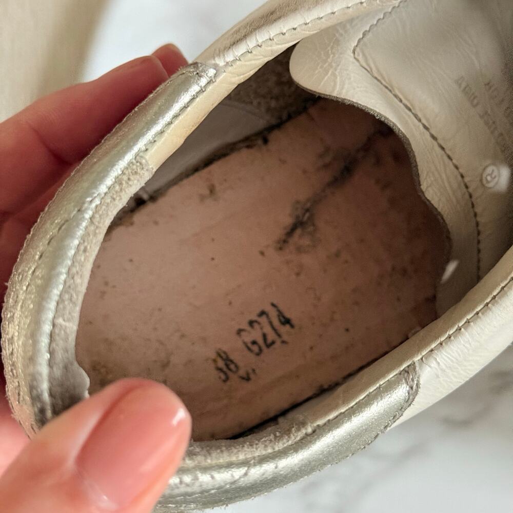Golden Goose Superstar Sneakers Shoes Ssence White Leather Black Glitter Star 38 - Picture 7 of 13